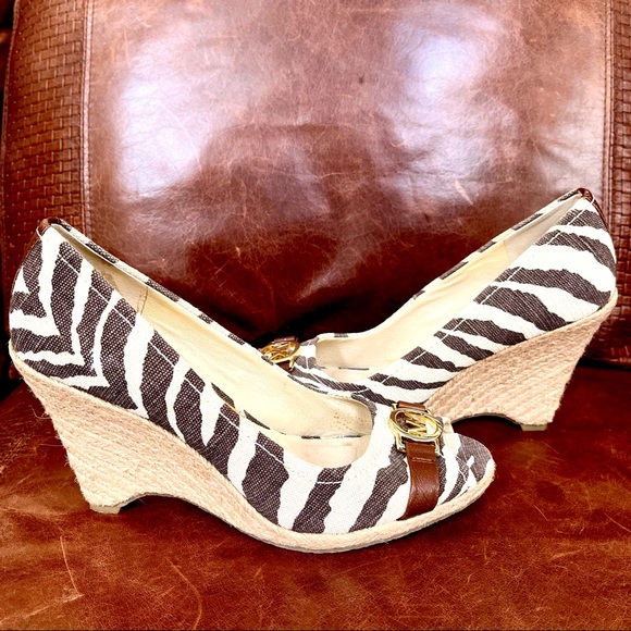 Michael Kors Open Toe Espadrille Wedge Shoes Size 10 - Picture 3 of 13